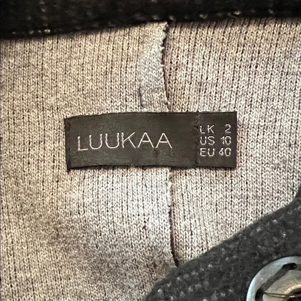 Luukaa Black Sweater Coat with High Collar Size 10 - Picture 9 of 10